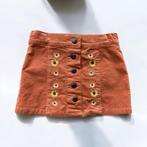 Gymboree Floral Embroidered Corduroy Skirt - Rust